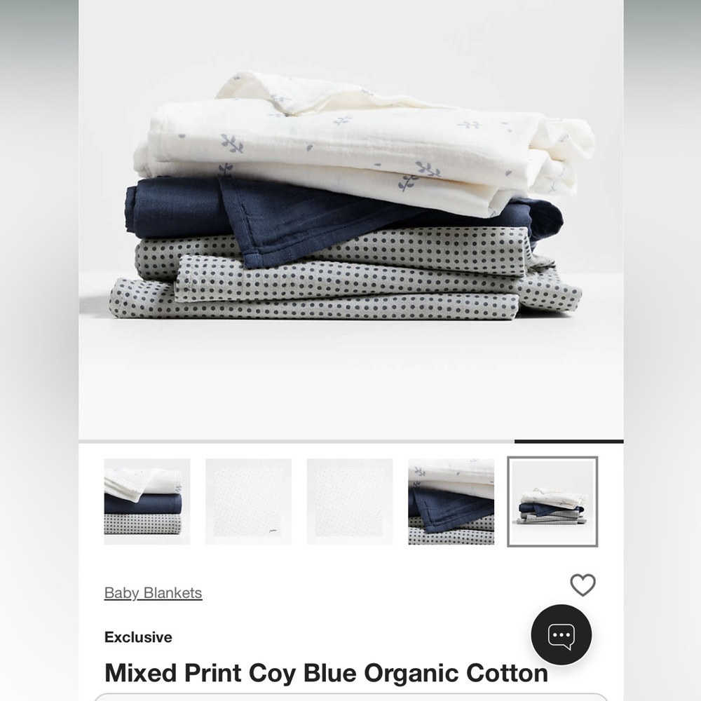 Mixed Print Organic Cotton Gauze Baby Swaddle Blankets, Set of 3
